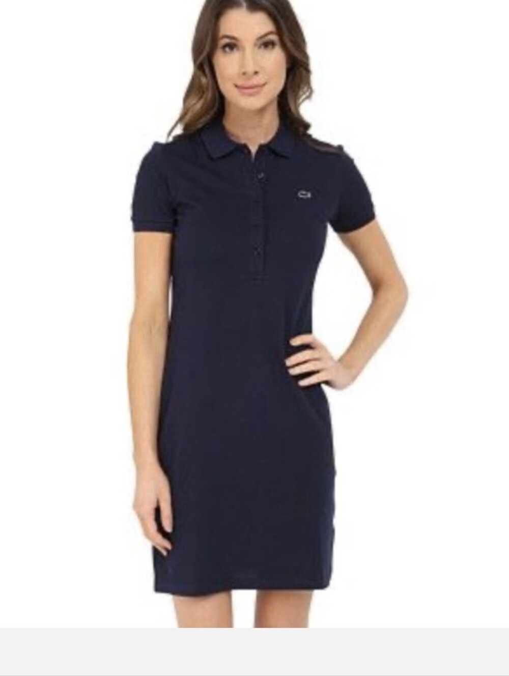 NWT Lacoste Navy Mini Pique Polo Dress Size 2